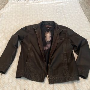 Leather jacket cafe racer